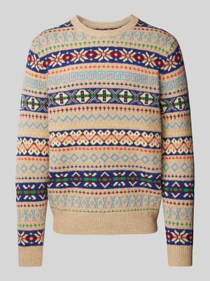 Wollpullover mit Rundhalsausschnitt Modell 'FAIRISLE' Shop The Look MANNEQUINE