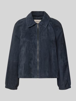 Regular fit leren jack met raglanmouwen model 'ZUPPA' Shop The Look MANNEQUINE