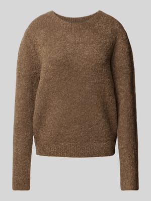 Regular Fit Bouclé-Pullover aus Schurwolle-Alpakawolle-Mix Shop The Look MANNEQUINE