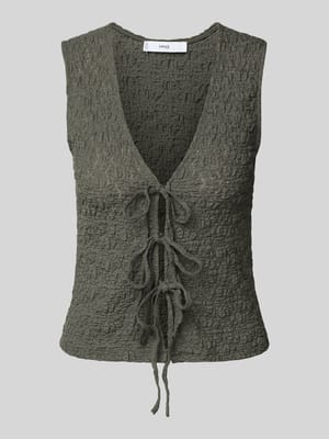 Slim Fit Blusentop in Crinkle-Optik Modell 'VERDI' Shop The Look MANNEQUINE