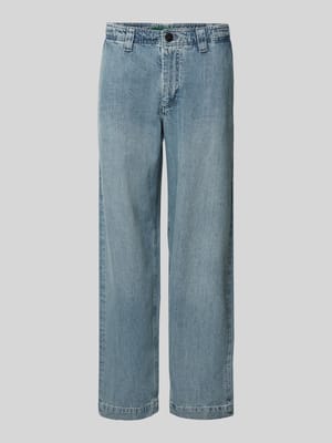 Straight leg jeans met riemlussen, model 'TRYGVE SELVEDGE' Shop The Look MANNEQUINE