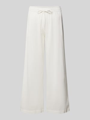 Wide leg stoffen broek met elastische band, model 'Maddie' Shop The Look MANNEQUINE