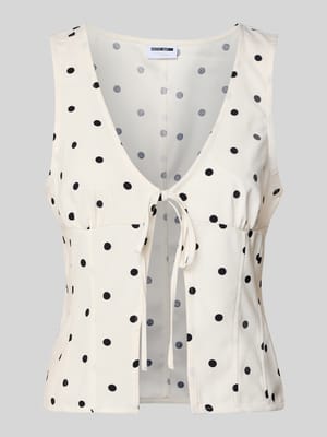 Blusentop mit V-Ausschnitt und Schnürung Modell 'SOPHIE' Shop The Look MANNEQUINE