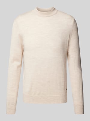 Gebreide pullover van scheerwol met opstaande kraag, model 'Davide' Shop The Look MANNEQUINE