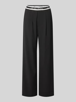 Wide Leg Hose mit elastischem Logo-Bund Shop The Look MANNEQUINE