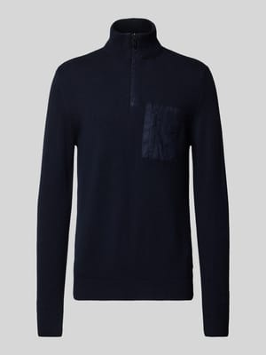 Strickpullover aus Schurwoll-Mix mit Stehkragen Shop The Look MANNEQUINE