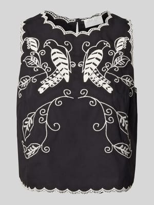 Regular Fit Blusentop mit Motiv-Stitching Shop The Look MANNEQUINE