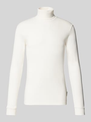 Shaped Fit Langarmshirt aus reiner Baumwolle mit Rollkragen Shop The Look MANNEQUINE