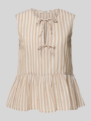 Regular Fit Blusentop mit Schlüsselloch-Ausschnitt Shop The Look MANNEQUINE
