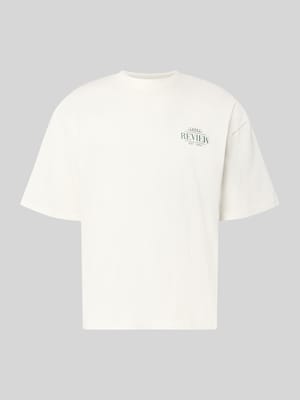 Regular Fit T-Shirt aus reiner Baumwolle mit rückseitigem Print Shop The Look MANNEQUINE