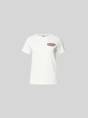 T-Shirt mit floralem Label-Stitching Shop The Look MANNEQUINE