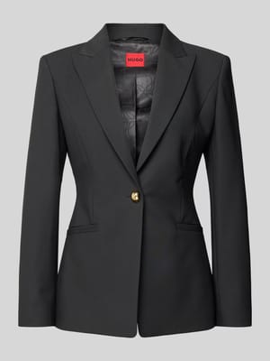Krótki żakiet o kroju regular fit z dodatkiem wiskozy model ‘ABIRE’ Shop The Look MANNEQUINE