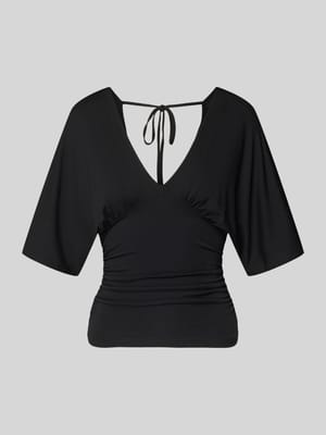 Blouse van viscosemix met v-hals Shop The Look MANNEQUINE