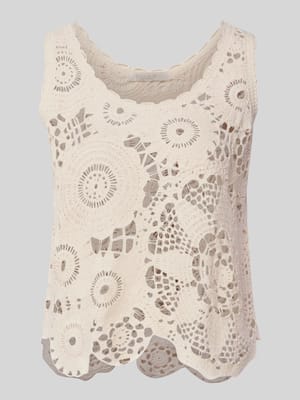 Gehaakt top met ronde hals Shop The Look MANNEQUINE