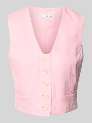 Weste aus Leinen mit Knopfleiste Modell 'BORELI' Shop The Look MANNEQUINE