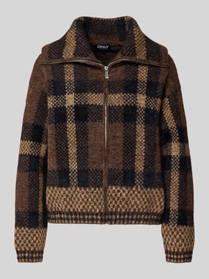 Kurtka z dzianiny o kroju regular fit ze wzorem na całej powierzchni model ‘MAROON’ Shop The Look MANNEQUINE