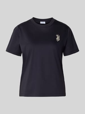 T-shirt z obszyciem ozdobnymi kamieniami Shop The Look MANNEQUINE