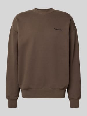 Oversized sweatshirt met labelstitching Shop The Look MANNEQUINE