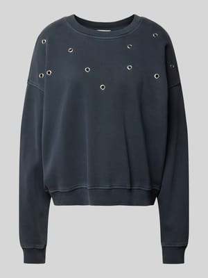 Regular fit sweatshirt met studs en ronde hals Shop The Look MANNEQUINE