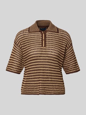 Strickpullover mit kurzer Knopfleiste Shop The Look MANNEQUINE
