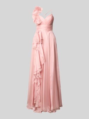 Avondjurk met volants en hartvormige hals Shop The Look MANNEQUINE