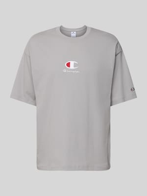 T-Shirt mit Label-Stitching Shop The Look MANNEQUINE
