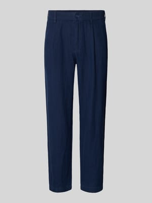 Tapered fit linnen broek met steekzakken Shop The Look MANNEQUINE