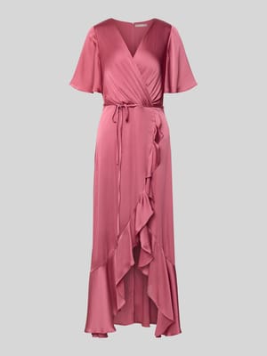 Abendkleid in Wickel-Optik mit Bindegürtel Shop The Look MANNEQUINE