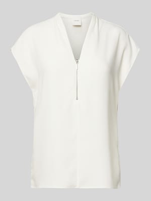 Regular Fit Blusenshirt mit V-Ausschnitt Modell 'GEORGETTE' Shop The Look MANNEQUINE