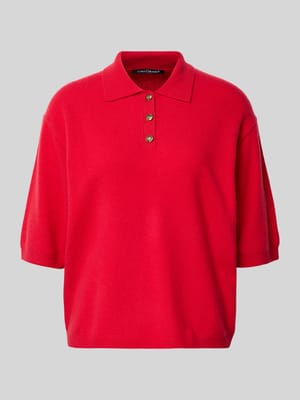 Koszulka z dzianiny z mieszanki wełny i kaszmiru z kołnierzykiem polo Shop The Look MANNEQUINE
