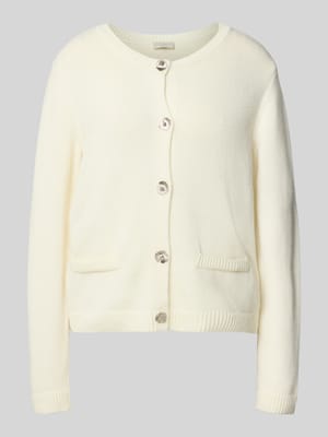 Regular Fit Strickjacke mit Viskose- und Kaschmir-Anteil Shop The Look MANNEQUINE