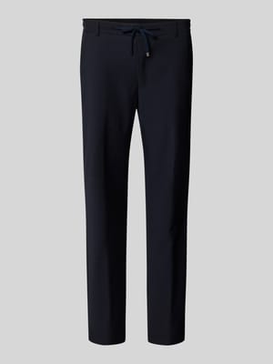 Spodnie o kroju prostym z dodatkiem wełny lana model 'Sake' Shop The Look MANNEQUINE