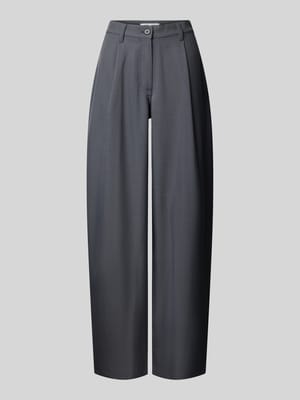 Wide fit stoffen broek met bandplooien model 'Harper' Shop The Look MANNEQUINE