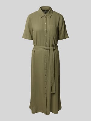 Figurumspielendes Freizeitkleid aus Viskose-Leinen-Mix Modell 'PIA' Shop The Look MANNEQUINE