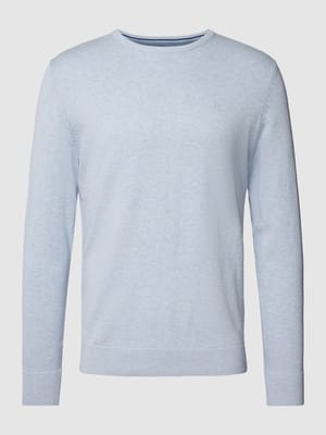 Sweter z dzianiny z wyhaftowanym logo model ‘BASIC’ Shop The Look MANNEQUINE