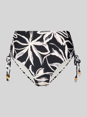 Bikini Slip mit Label-Applikation Modell 'ABSTRACT FLORAL HIGH WAIS' Shop The Look MANNEQUINE