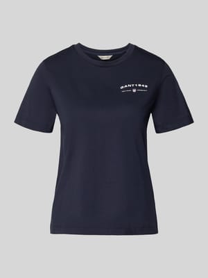 t-shirt z nadrukiem z logo i okrągłym dekoltem Shop The Look MANNEQUINE