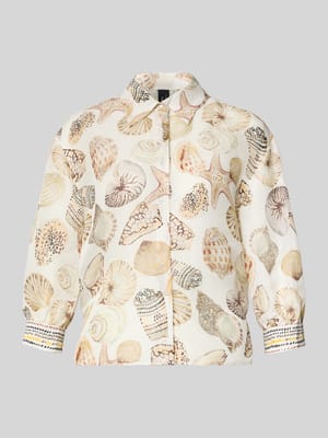 Bluse aus Leinen-Mix mit 3/4-Arm Shop The Look MANNEQUINE