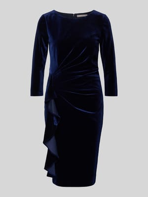 Knielange cocktailjurk met ronde hals Shop The Look MANNEQUINE