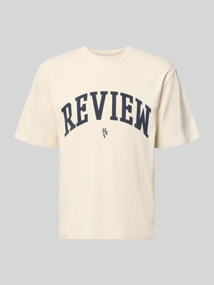 T-shirt z nadrukiem z logo i okrągłym dekoltem Shop The Look MANNEQUINE