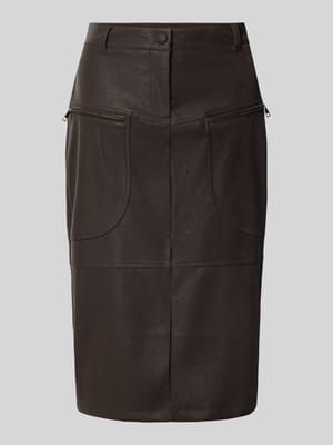 Spódnica o długości do kolan w skórzanym wyglądzie Shop The Look MANNEQUINE