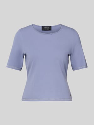 Bluzka z dzianiny z mieszanki wiskozy z okrągłym dekoltem Shop The Look MANNEQUINE