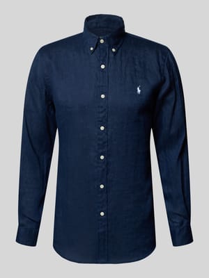 Koszula casualowa o kroju slim fit z czystego lnu Shop The Look MANNEQUINE