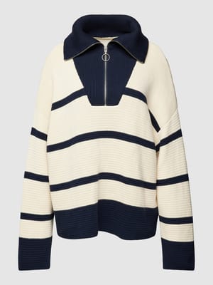 Gebreide pullover met schipperskraag, model 'BRETON' Shop The Look MANNEQUINE