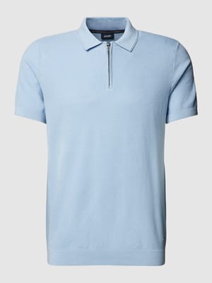 Regular Fit Poloshirt mit Reißverschluss Modell 'Vancro' Shop The Look MANNEQUINE