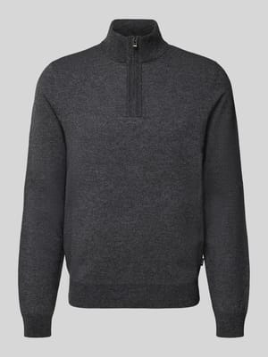 Regular Fit Troyer aus Schurwoll-Baumwoll-Mix Modell 'HETTORE' Shop The Look MANNEQUINE