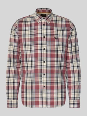 Regular Fit Freizeithemd mit Kentkragen und Label-Stitching Shop The Look MANNEQUINE