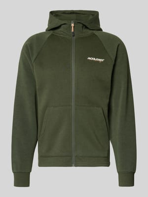 Regular Fit Sweatjacke mit Logo-Print Modell 'Thatcher' Shop The Look MANNEQUINE