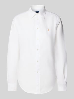 Regular fit overhemdblouse met logostitching Shop The Look MANNEQUINE