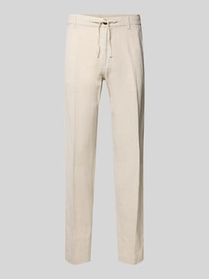 Straight Leg Leinenhose mit Tunnelzug Modell 'LEROY' Shop The Look MANNEQUINE